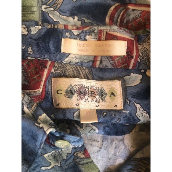 COPY - Vintage 90's Campia Moda Hawaiian Aloha Beer Cocktail Button Front Shirt… - Picture 9 of 9